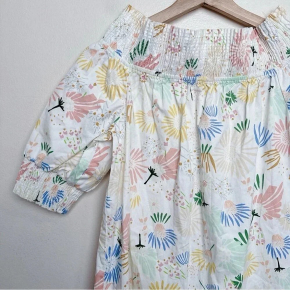 Zara Womens Size Small Off Shoulder Multicolor Print Over Mini Dress - Picture 6 of 14